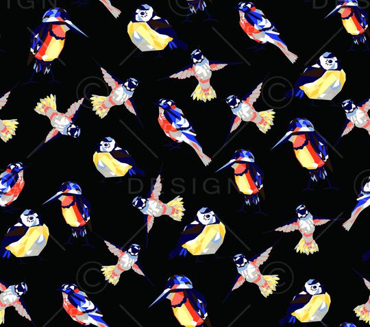 几何鸟印花华亿平台图片