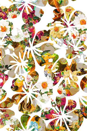 抽象花卉印花华亿平台图片