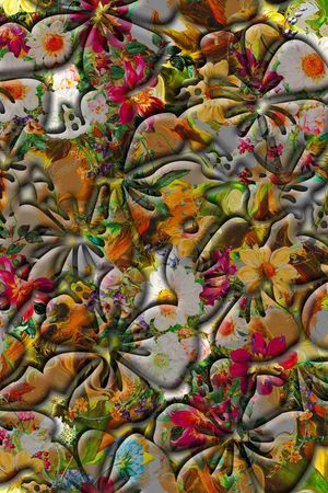 抽象花卉印花华亿平台图片