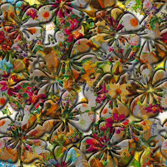 抽象花卉印花华亿平台图片