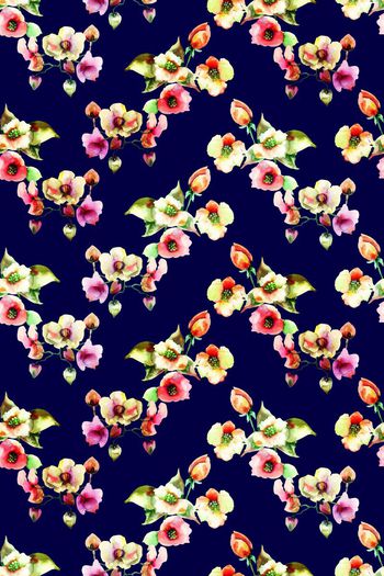 518351-满版手绘水彩花卉