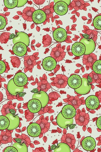 518376-田园风清新花卉奇异果青苹果春夏女装