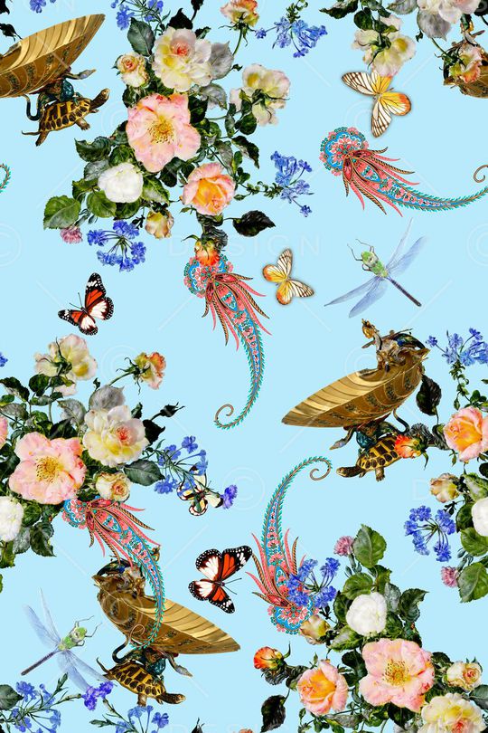 蝴蝶印花华亿平台图片