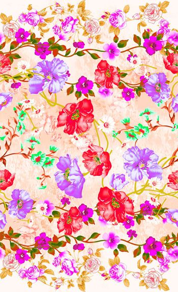 518556-时尚 休闲 花卉 满版 长裙 数码