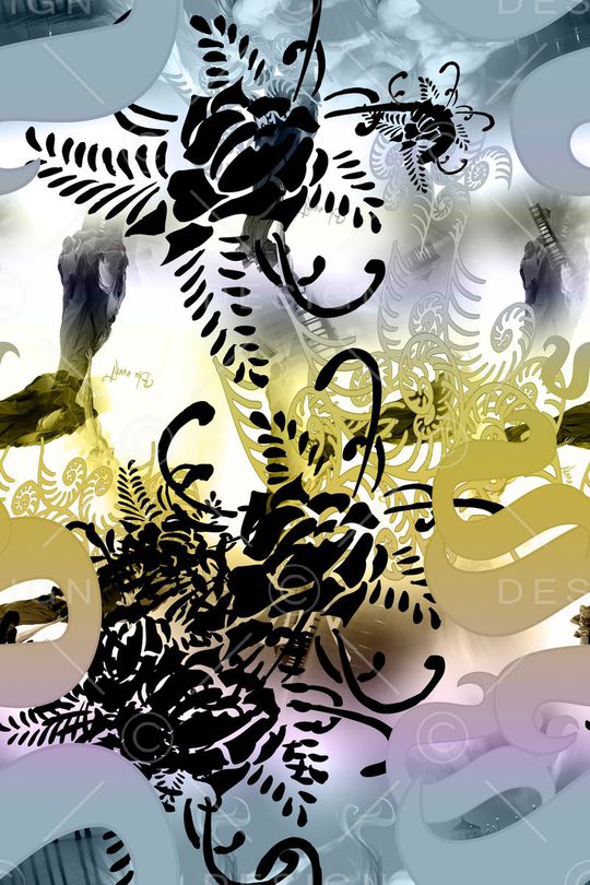 抽象几何印花华亿平台图片