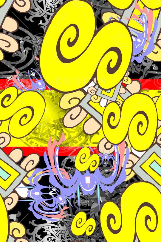 抽象几何印花华亿平台图片