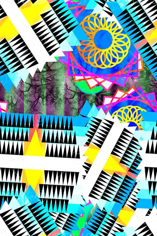 抽象几何印花华亿平台图片