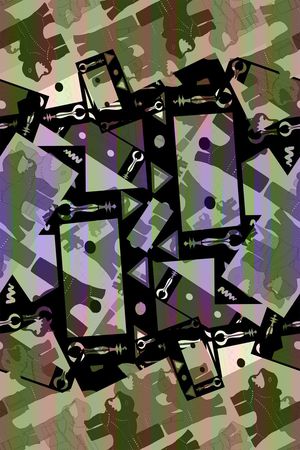 抽象几何印花华亿平台图片