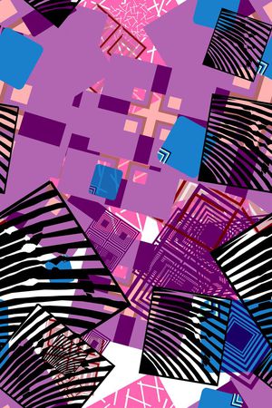 抽象几何印花华亿平台图片