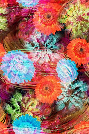 518791-写意油画笔触超大花卉雏菊高端女装花