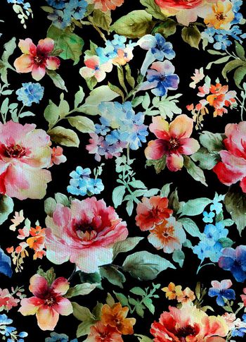 518796-时尚潮流手绘花卉印花