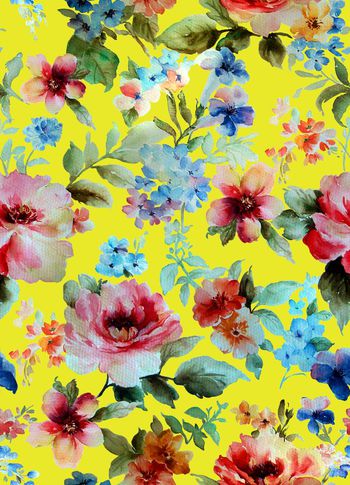 518797-时尚潮流手绘花卉印花