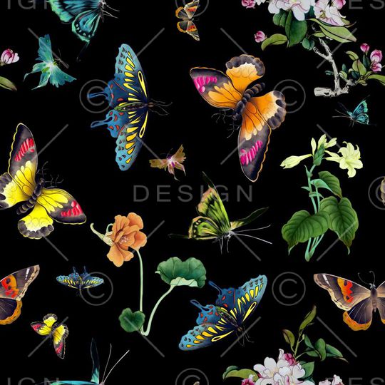 蝴蝶印花华亿平台图片