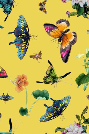 蝴蝶印花华亿平台图片