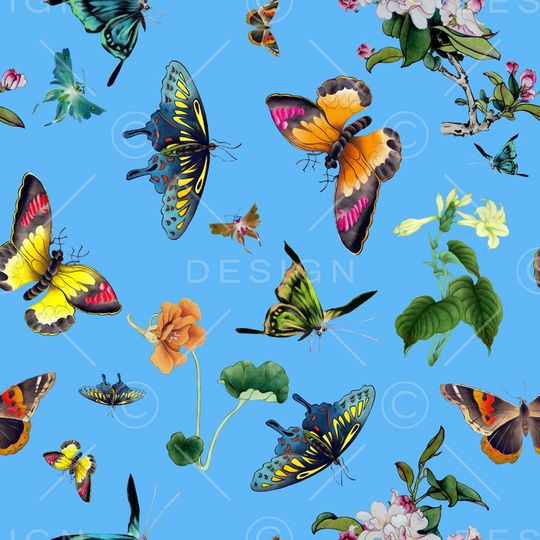 蝴蝶印花华亿平台图片