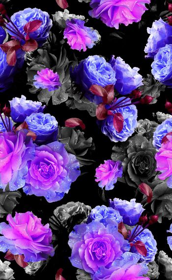 519199-欧美流行时尚真实大花 女装连衣裙