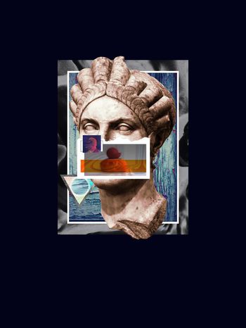 519208-原创闪电风格石膏像拼图定位花