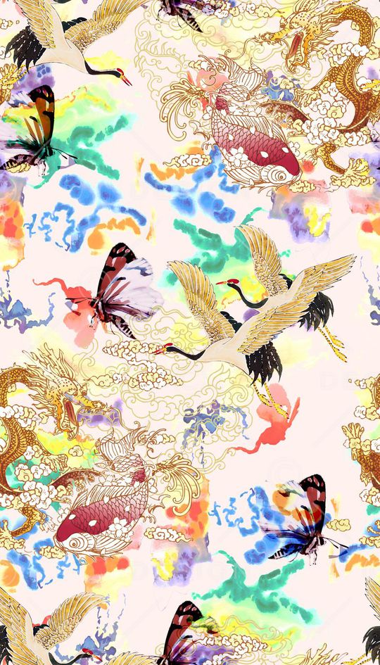 丹顶鹤印花华亿平台图片