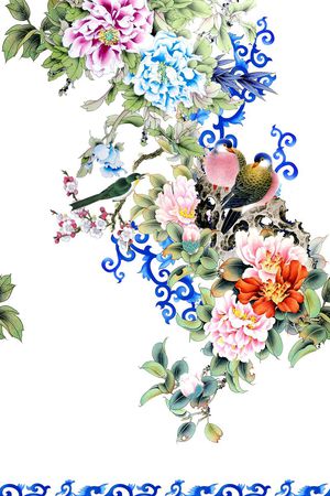 中国风印花华亿平台图片