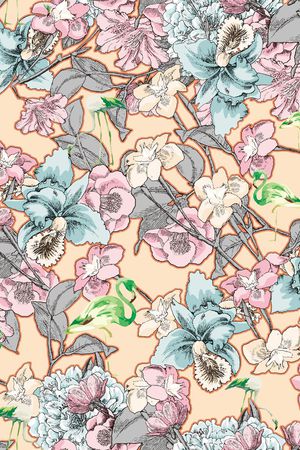 花卉印花华亿平台图片