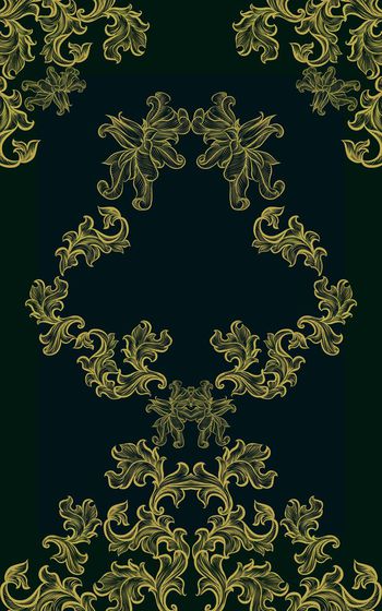 519521-欧式宫廷风卷草纹对称男装衬衫定位花