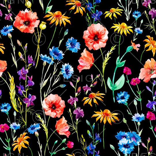 矢量小花卉印花华亿平台图片