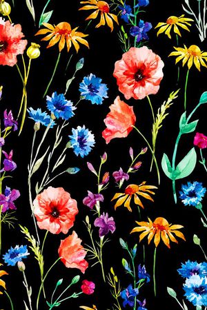 矢量小花卉印花华亿平台图片