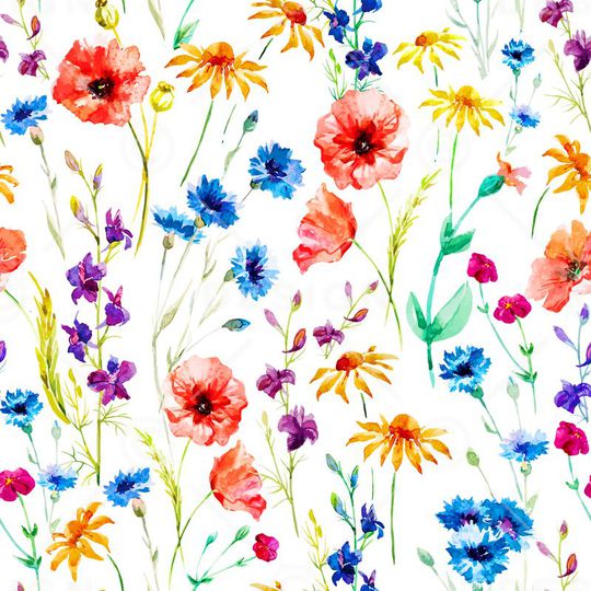 矢量小花卉印花华亿平台图片