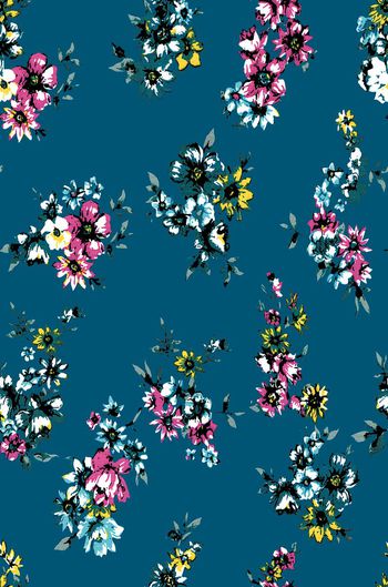 水墨花朵印花华亿平台图片