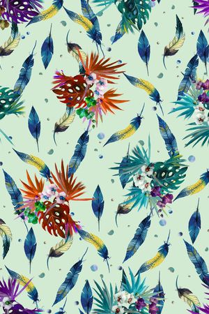 热带风情印花华亿平台图片