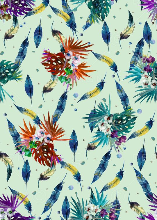 热带风情印花华亿平台图片