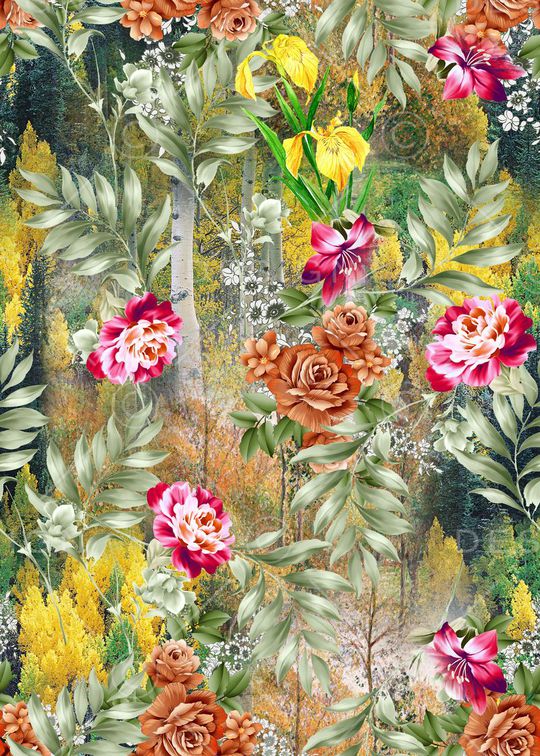 花卉印花华亿平台图片