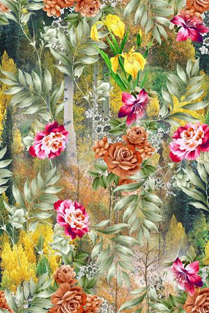 花卉印花华亿平台图片