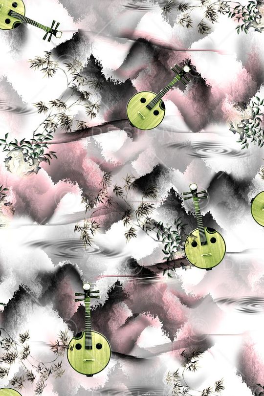 水墨印花华亿平台图片