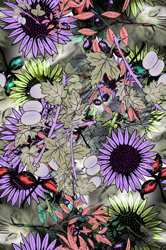 连衣裙印花华亿平台图片