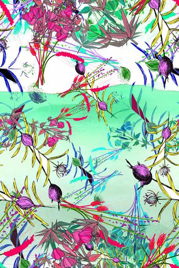 小清新花卉印花华亿平台图片