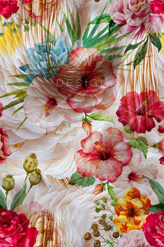 热带风情印花华亿平台图片