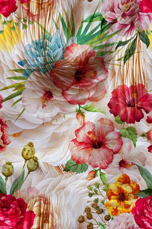 热带风情印花华亿平台图片