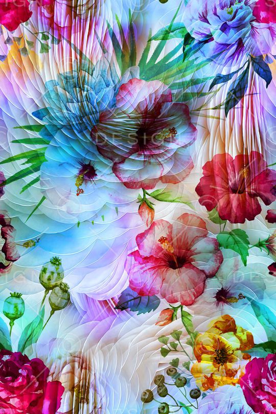 热带风情印花华亿平台图片