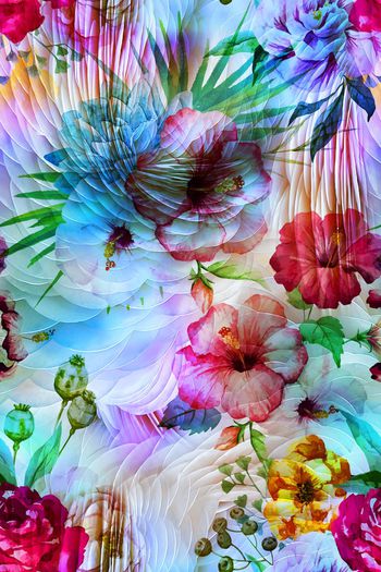 520607-抽象肌理花卉组合