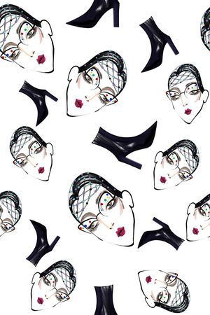 高跟鞋印花华亿平台图片