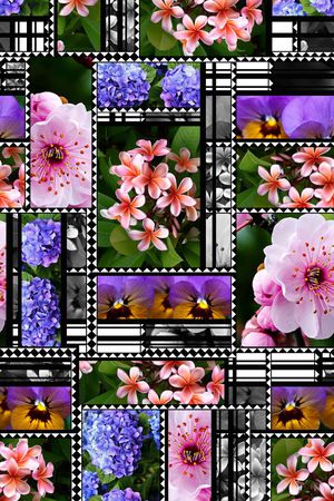 几何拼贴印花华亿平台图片