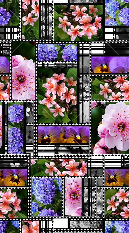 几何拼贴印花华亿平台图片