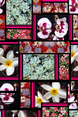 花卉拼贴印花华亿平台图片