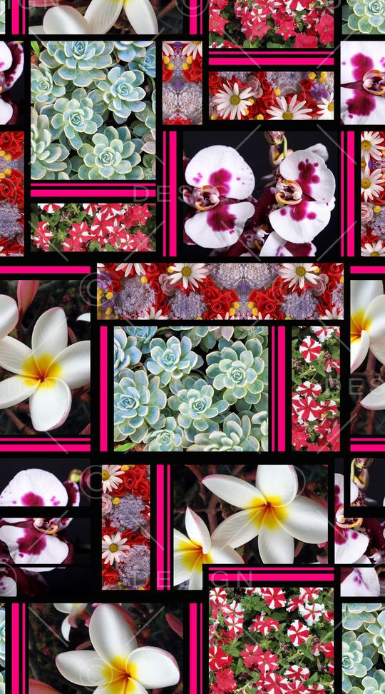 花卉拼贴印花华亿平台图片