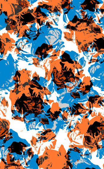 520818-欧美流行单色叠加花卉 女装连衣裙