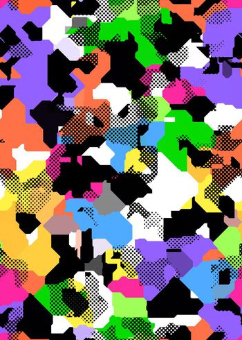 520861-潮流时尚彩色迷彩网点组合女装衬衣连