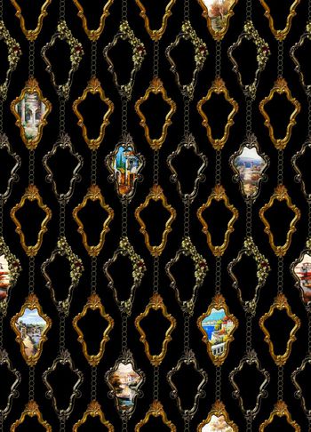 520923-欧式花边边框风景