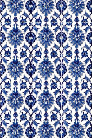 传统  民族风 青花瓷印花华亿平台图片