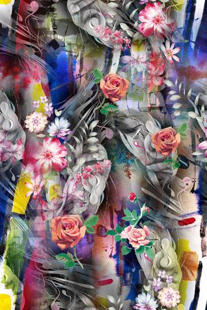 花卉印花华亿平台图片